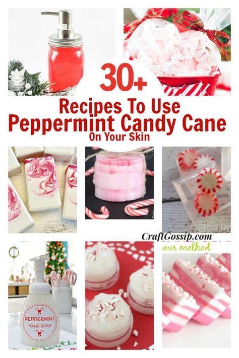 30 Candy Cane Peppermint Christmas Recipes For Your Body – Bath and Body Peppermint Candles Diy, Peppermint Soap Diy, Diy Peppermint Candle, Loofah Soap Diy, Peppermint Bath Salts, Peppermint Candles, Peppermint Sugar Scrubs, Candy Candle, Christmas Candles Diy