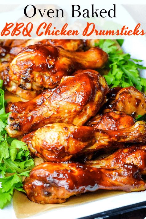 Oven Baked Bbq Chicken Drumsticks, Baked Bbq Chicken Drumsticks, Chicken Leg Recipes Oven, Drumstick Recipes Oven, Baked Bbq Chicken Legs, Sweet And Tangy Bbq Sauce, Oven Baked Chicken Legs, Oven Baked Bbq Chicken, Bbq Chicken Drumsticks