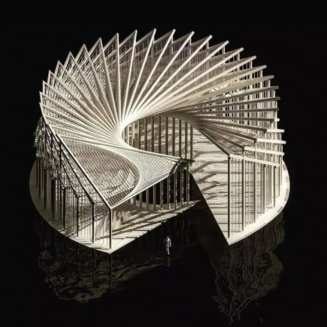 Kinetic Architecture, Abstract Painting Diy, Shell Structure, Retail Store Interior Design, Perspective Drawing Architecture, Concept Models Architecture, Architecture Portfolio Design, Conceptual Architecture, Architecture Concept Diagram