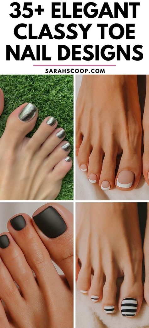 Experience the finest in sophisticated pedicure fashion with these 35+ elegant and classy toe nail designs that perfectly blend attractiveness and style. #Nails #NailDesigns #NailArt Pedicure For Black Tie Event, Minimal Pedicure Design, Graduation Pedicure Ideas, Pedicure Ideas Elegant, Formal Pedicure, Classy Pedicure Colors, Old Money Toenails, Trendy Pedicure 2024, Neutral Toenails Polish