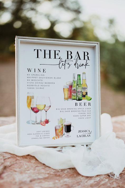 Excited to share this item from my #etsy shop: BRIBIE | Editable Bar Menu Template, Wedding Drinks Signs template, Printable Editable Bar Menu, templett instant download #white #wedding #black #timeline #welcomesign #weddingmenu #cocktailmenu #barmenu Wedding Seating Plan Template, Menu Signs, Wedding Drink Sign, Bar Menu Template, Wedding Seating Signs, Hens Party Invitations, Reception Bar, Wedding Invitation Fonts, Wedding Drinks