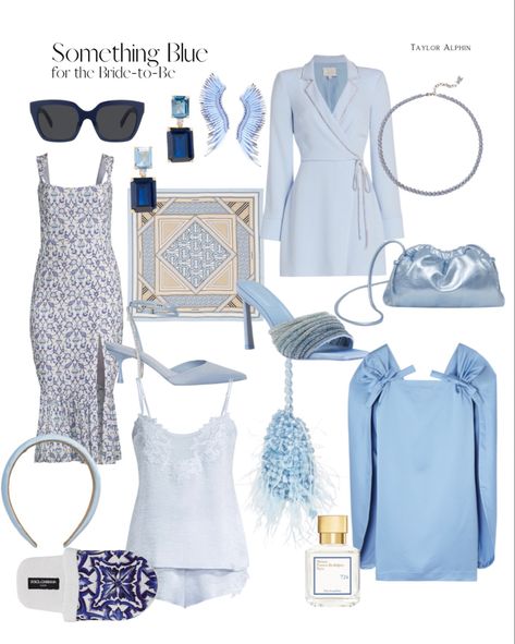 Something Blue Brunch, Something Blue Dress, Something Blue Bachelorette Party Outfit, Blue And White Bachelorette, Something Blue Bachelorette Party, Something Blue Bachelorette, Something Blue Bridal Shower Ideas, Blue Bridal Shower Themes, Bach Themes