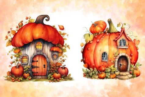 33 Halloween Pumpkin House Clipart Pumpkin House Illustration, Pumpkin House Drawing, Fairy House Drawing, House Pumpkin, Village Drawing, Halloween Houses, Fantasy Houses, Halloween Digital Art, Inktober 2024