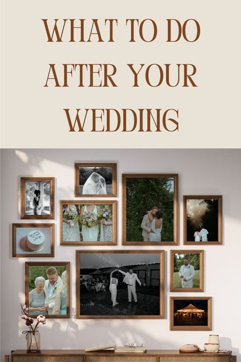 what to after your wedding How To Frame Wedding Photos, What To Do With Wedding Photos, Wedding Photo Sharing, Wedding Photo Display, Framed Wedding Photos, First Year Of Marriage, Anniversary Photoshoot, First Wedding Anniversary, California Elopement