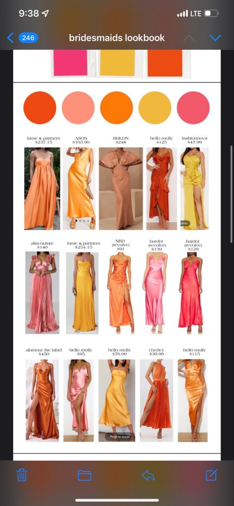 Citrus Colored Bridesmaid Dresses, Marigold Bridesmaid Dresses Color Palettes, Sunset Pink Bridesmaid Dresses, Bridesmaid Dress Color Summer, Mexico Beach Bridesmaid Dresses, Dessert Sunset Wedding Colors, Orange Palette Bridesmaid Dresses, Bright Boho Bridesmaid Dresses, Soft Orange Bridesmaid Dresses