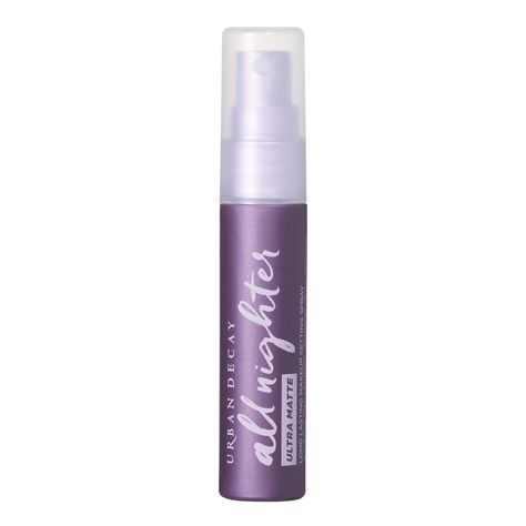 Travel-Size All Nighter Ultra Matte Setting Spray | Urban Decay Mat Makeup, Matte Setting Spray, Matte Make Up, All Nighter Setting Spray, Urban Decay All Nighter, Fixing Spray, Shake Bottle, Matte Makeup, All Nighter