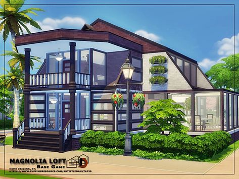 Danuta720's Magnolia LOFT - Base Game. Sims 4 Community Lots Base Game, Sims 4 Base Game House Download, Sims 4 Lots No Cc, Sims 4 Industrial, Sims4 No Cc, Sims 4 Loft, Sims 4 Base Game, The Sims Houses, The Sims 4 Lots