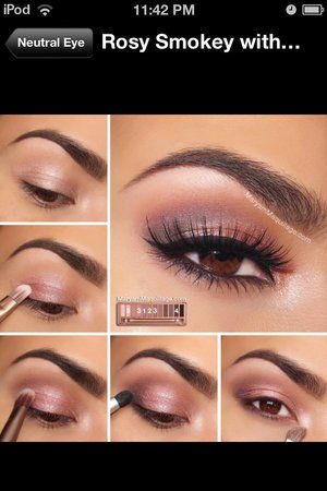 Prom Pink Dress, Pink Dress Makeup, Pink Wedding Makeup, Dusky Pink Dress, Simple Prom Makeup, Rosa Make-up, Pink Eyeshadow Look, Wedding Hairstyles And Makeup, Wedding Makeup For Brown Eyes