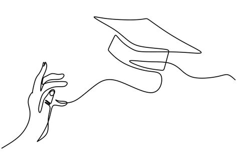 One line drawing group of young happy graduate hand's college student jump while throwing the graduation cap. A male express to celebrate his school graduation. Education celebration concept Graduation Drawing Ideas, Graduation Cap Drawing, Graduation Drawing, Drawing Group, Graduation Wallpaper, Cap Drawing, Graduation Images, Drawing Line Art, Graduation Art