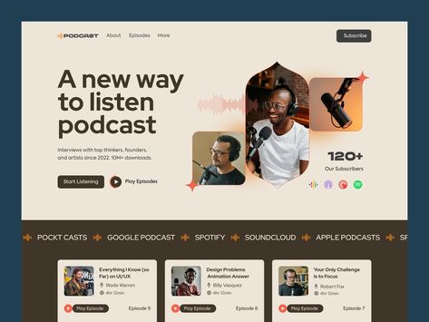 Web Header Design, Podcast Website Design Inspiration, Podcast Website Design, Podcast Layout, Podcast Graphic, Web Header, Podcast Business, Podcast Website, Wireframe Website