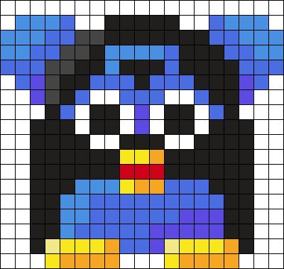 Furby Pixel Art (my Favorite Furby) Perler Bead Pattern | Bead Sprites | Simple Fuse Bead Patterns Furby Perler Bead Patterns, Furby Perler Beads, Smiling Friends Pixel Art, Furby Perler, Furby Pattern, Rave Crafts, Furby Art, Perler Necklaces, Pony Bead Projects