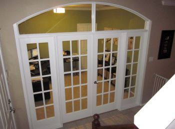 French doors can add a touch of originality and design to any room in your home. (Photo courtesy of Angie’s List member Daniel D. of McKinney, Texas) Arched French Doors, Internal French Doors, Double Doors Interior, Glass French Doors, Glass Panel Door, Door Interior, Interior Design Elements, Arched Doors, Office Door