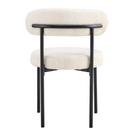 Living Room Dining Tablr with Black Legs for Dining Room Kitchen - Bed Bath & Beyond - 40691305 Sherpa Dining Chair, Cosy Rooms, Boucle Chair, Dinner Chair, Cosy Room, Comfortable Office, Modern Accent Chair, Ergonomic Office Chair, Upholstered Dining Chairs