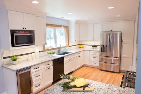 Chicago Style Bungalow Kitchen Remodel Maximizes Space Small Bungalow Kitchen, Chicago Bungalow Remodel, Bungalow Kitchen Remodel, Porch Renovation, Kitchen Counter Space, Bungalow Remodel, Chicago Bungalow, Bungalow Decor, Bungalow Kitchen