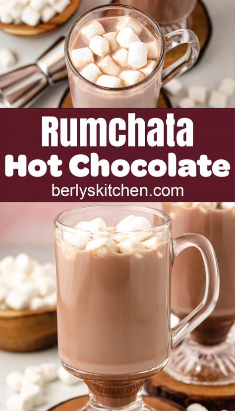 Rumchata Hot Chocolate, Alcoholic Hot Chocolate Recipes, Hot Alcoholic Drinks, Alcoholic Hot Chocolate, Popsicle Cocktail, Rumchata Recipes, Christmas Party Drinks, Spiked Hot Chocolate, Homemade Hot Cocoa