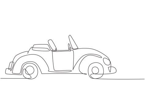 Car Line Drawing, Retro Convertible, Car Outline, Car Side View, Graphic Design Vector, Art Leaves, Wire Wall Art, Doodle Fonts, Convertible Car