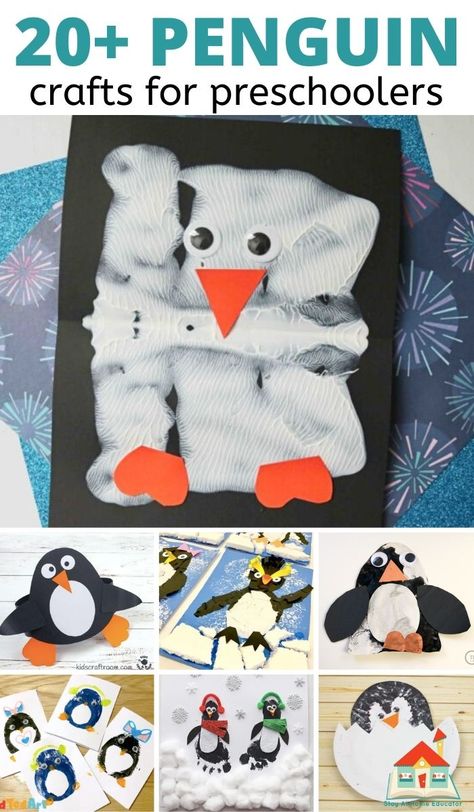 Artic Animals Preschool Activities Winter Craft, Penguins Theme Preschool, Simple Penguin Craft, Easy Penguin Craft Preschool, Preschool Penguin Art, Penguin Art For Toddlers, Preschool Penguin Crafts, Arctic Animal Crafts For Toddlers, Penguin Preschool Crafts