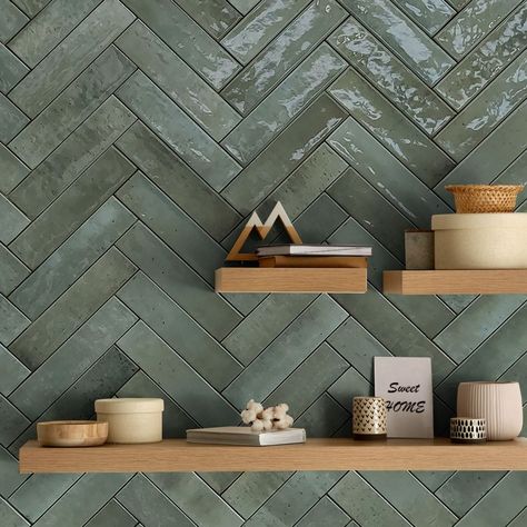 Fireplace Tiles | Stone, Porcelain & More | The Tile Shop Green Backsplash, Porcelain Wall Tile, Herringbone Tile, The Tile Shop, Inspire Me Home Decor, Brick Tiles, Green Tile, Design Your Dream House, Bath Remodel