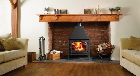 Stockton 11 Wood Burning Stoves & Multi-fuel Stoves Fireplace Woodburner, Black Shag Rug, Brown Shag Rug, Stove Hearth, Wood Burner Fireplace, White Shag Rug, Wood Stove Fireplace, Open House Plans, Inglenook Fireplace