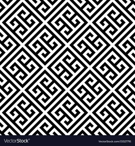 Greek Key Wallpaper, Key Wallpaper, Black And White Flooring, Simple Motif, Chanel Wallpapers, Paisley Print Design, Ornamental Design, Stenciled Floor, Flat Vector Illustration