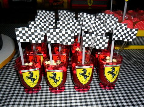 Ferrari car themed party details Ferrari Birthday Party Ideas, Ferrari Birthday, Bolo Blaze, Car Themed Party, Ferrari Party, Disney Cars Party, Hot Wheels Party, Hot Wheels Birthday, Car Themed Parties