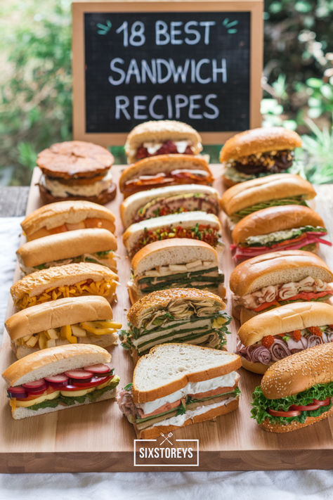 18 Best Sandwich Recipes Sandwich To Go Packaging, Best Lunch Sandwiches, Lunch Sandwiches Cold, Lunch Ideas For Work Sandwiches, Fall Tea Sandwiches, Fall Finger Sandwiches, Winter Sandwich Ideas, Cold Sandwiches Ideas, Fall Sandwich Recipes