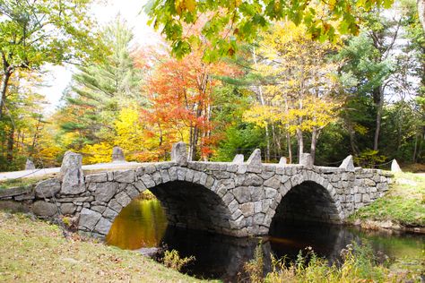 Carr Stone Arch Bridge - New England Today Stone Arch Bridge, Cube World, Old Bridges, Leaf Peeping, Arch Bridge, Stone Arch, Stone Bridge, Old Stone, Covered Bridges