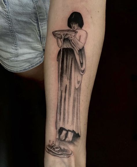 Circe Goddess Tattoo, Waterhouse Tattoo, Waterhouse Circe, John Waterhouse, Black Line Tattoo, Magic Circle, Line Tattoos, Tattoos And Piercings, I Tattoo