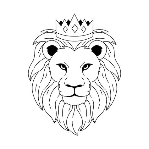 Free vector hand drawn lion with crown o... | Free Vector #Freepik #freevector Crown Outline, Lion With Crown, Outline Illustration, Logo Psd, Technology Icon, Card Banner, Poster Invitation, Vector Hand, Presentation Template Free