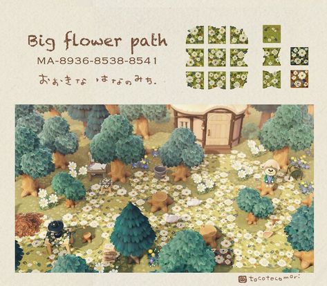 Acnh Pathways, Flower Path, Cottagecore Animal Crossing, Spring Core, Ac Ideas, Cozy Gamer, Acnh Inspiration, Acnh Cottagecore, Flower Pedals