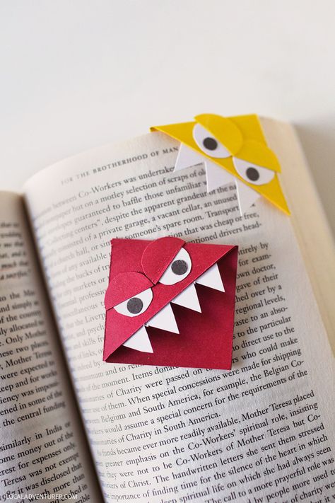 How to Make a Corner Bookmark // Big Hero 6 Characters El Cucuy, Big Hero 6 Characters, Hero 6 Movie, Fun Bookmarks, Monster Bookmark, Origami Bookmark, Monster Birthday Parties, Folding Origami, Instruções Origami