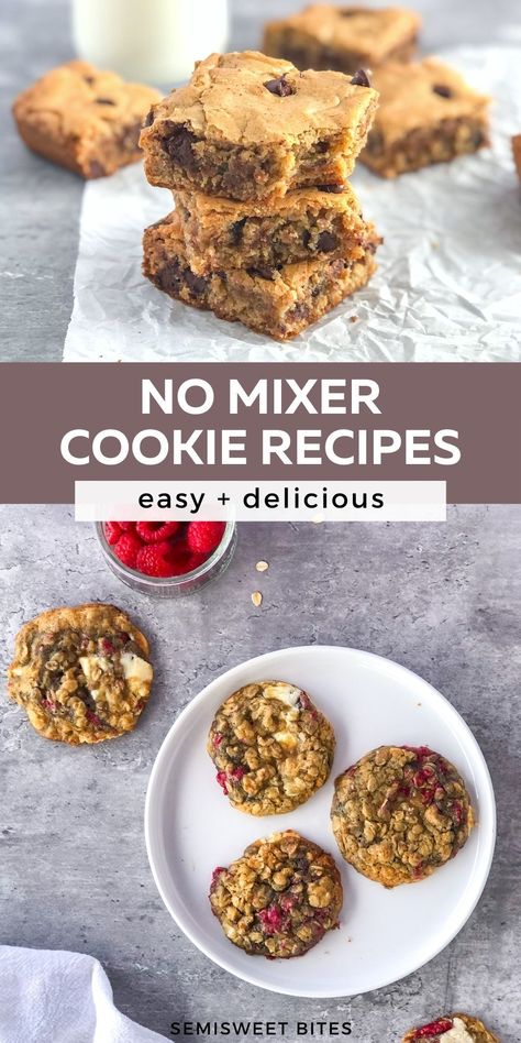 Looking for some easy cookie recipes with no electric mixer? Whether you're holiday baking or just looking for an everyday cookie recipe to bake, these no mixer cookies are super easy (with minimal cleanup)! Sweet Snacks Easy, Desserts With Few Ingredients, Delicious Christmas Desserts, Best Sugar Cookie Recipe, Cookie Recipes Unique, Best Sugar Cookies, Chewy Chocolate Chip Cookies, Delicious Cookie Recipes, Dessert Ingredients