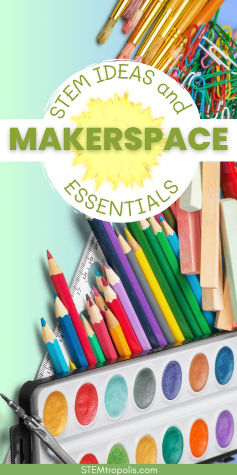 Make sure you have the right makerspace materials on hand for any spur of the moment project or activity.  You want to focus on building and not preparing. Whether you are a parent looking to set up a corner in your home or a teacher looking to create a STEM makerspace in your classroom or library, read on for must-have items to include in your toolkit.  Click to find kids activities, STEM challenges, STEAM projects and science experiments at STEMtropolis.com Easy Makerspace Activities, Makerspace Elementary Projects, Elementary Makerspace, Stem Design Challenges, Makerspace Challenges Elementary, Makerspace Projects, Kitchen Science, Steam Projects, Programing Software