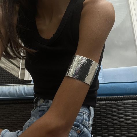 Silver arm cuff - Depop Arm Cuff Aesthetic, Arm Cuff Outfit, Silver Arm Band, Silver Arm Cuff, Arm Bangles, Arm Cuff, Jewelry Inspo, Girl Next Door, Silver Bangles