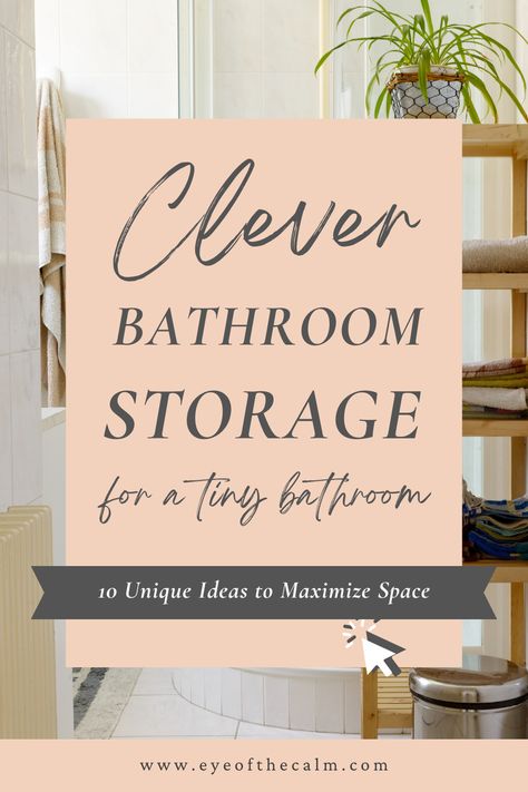 Have a small bathroom? Discover clever bathroom storage with these unique space-saving tiny bathroom storage ideas. The best of small bathroom organization using creative hacks and storage solutions. Click to maximize your bathroom space today! Tiny Bathroom Storage Ideas, Clever Bathroom Storage, Tiny Bathroom Storage, Bathroom Storage Ideas, Small Bathroom Organization, Tiny Bathroom, Bathroom Space, Bathroom Organisation, Maximize Space