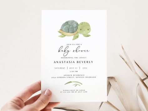 Nautical Minimalist Baby Shower Invitation, Gender Neutral Baby Shower Invite, Editable Turtle Baby Shower Template, Instant Download by HappyinviteCo on Etsy Turtle Invitations, Turtle Baby Shower, Turtle Theme, Turtle Baby, Gender Neutral Baby Shower Invitations, Baby Shower Templates, Minimalist Baby, Gender Reveal Invitations, Baby Turtles