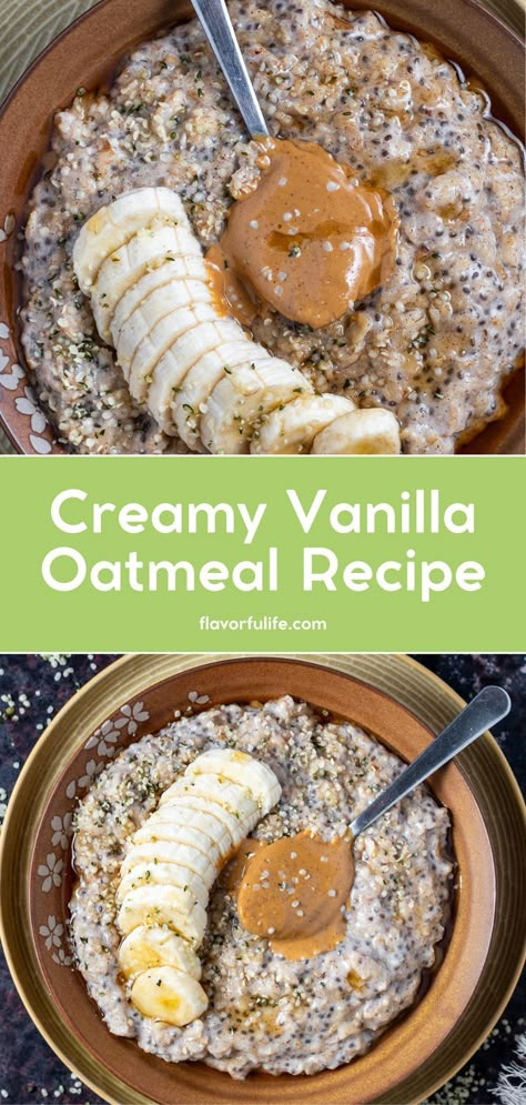 Enjoy a creamy oatmeal with this vanilla oatmeal recipe, perfect for a vanilla chia oatmeal twist. This homemade breakfast features chia seed oatmeal for added nutrition. Try this high protein oatmeal recipe for a satisfying oatmeal breakfast bowl that's both delicious and nutritious. Acai Bowl Recipes Healthy, Overnight Chia Oatmeal, Oatmeal Breakfast Bowl, Acai Bowl Recipes, Bowl Recipes Healthy, High Protein Oatmeal, Chia Seed Oatmeal, Chia Oatmeal, Vanilla Oatmeal