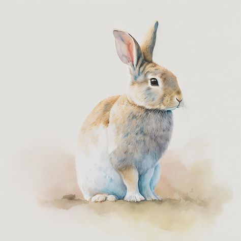 Photo a painting of a rabbit that is pai... | Premium Photo #Freepik #photo Artsy Shirt, Deer Png, Rabbit Artwork, Bunny Watercolor, Rabbit Animal, Animal Watercolor, Rabbit Painting, Rabbit Art, Bunny Art