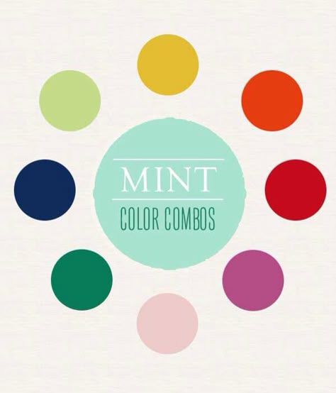 Complimentary colors to mint green                                                                                                                                                      More Mint In Water, Mint Color Schemes, Mint Color Palettes, Mint Green Outfits, Mint Pants, Green Color Combinations, Paint Inspiration, Summer Colours, Rose Purple