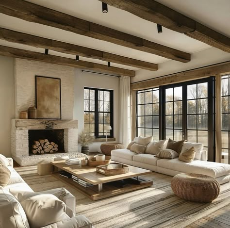 Luxury Living Room Designs Classy, Cheap Couches, Boho Decor Ideas, Log Home Interiors, Fairytale House, Contemporary Farmhouse, Dream House Rooms, An Architect, Dream House Interior