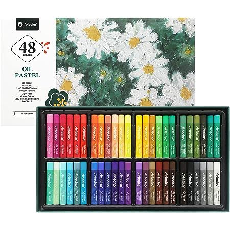 Artecho Oil Pastels Set of 48 Colors, Soft Oil Pastels for Art Painting, Drawing, Blending, Oil Crayons Pastels Art Supplies for Artists, Beginners, Students, Teachers Oil Pastel Crayons, Pastels Art, Oil Pastel Colours, Pastel Crayons, Now Oils, Professional Paintings, Oil Pastel Drawings, Painted Sticks, Oil Pastels