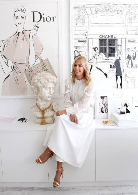 megan hess studio Fashion Design Studio Workspaces, Fashion Design Studio, Design Studio Workspace, Megan Hess, Fashion Designer Studio, Fashion Artist, Boss Office, Chic Office, Fashion Illustrator