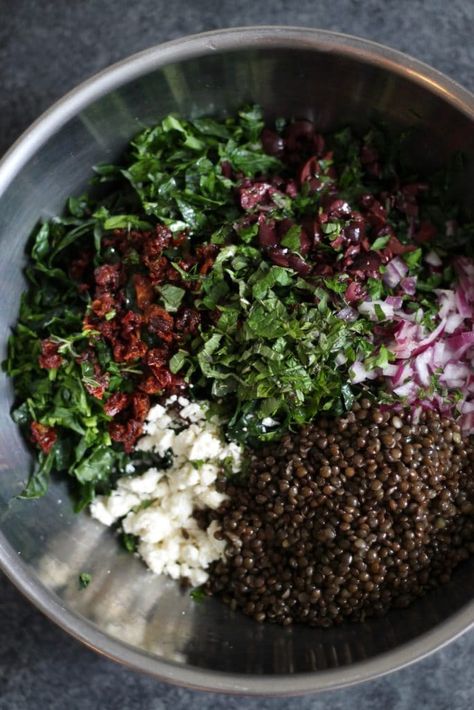 Parsley Salad, Christmas Meals, Black Lentils, Festive Recipes, Mediterranean Food, Lentil Salad, Lentil Recipes, Edible Gifts, Mediterranean Recipes