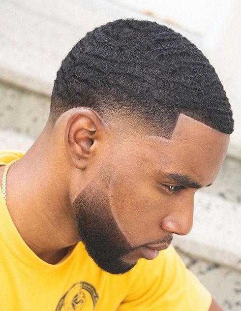 5 Oclock Shadow Men Beards, Taper Waves Haircut, Temple Fade Haircut, Fade Haircut With Beard, Man Haircut Fade, Haircut With Beard, Black Man Haircut, Temp Fade, Temple Fade