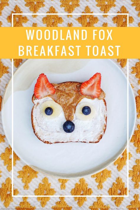 Woodland Fox Breakfast Toast by The February Fox  #sponsored Fox Shaped Food, Fox Themed Food Ideas, Fox Party Food, Fox Food Ideas, Fox In Socks Snack, Fox Pancakes, Fox Toast, Coyote Facts, Snack Recipes For Kids