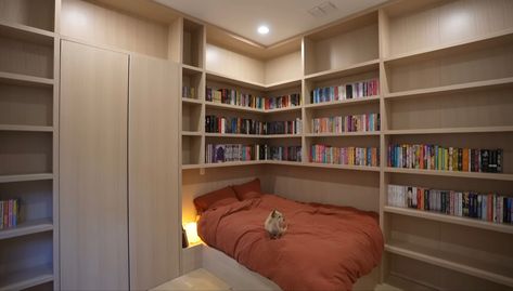 Bedroom And Library In One, Library With Bed, Haley Pham Library, Dream Bookshelf, Bookshelf Inspo, Dream Home Library, Haley Pham, Library Rooms, Book Girlies