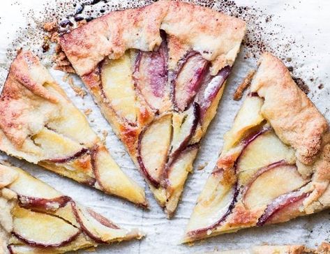 a peach frangipane galette, sliced on parchment paper Food Cake Ideas, Frangipane Galette, Almond Paste Recipes, Peach Galette, The View From Great Island, Galette Recipe, Almond Paste, Peach Slices, Peach Recipe