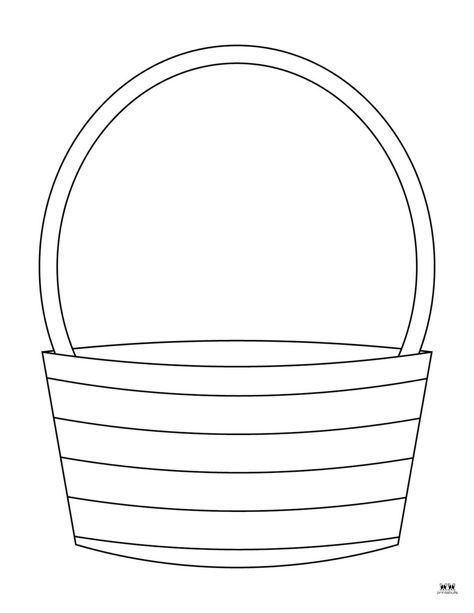 Easter Egg Basket Craft Preschool, Easter Basket Templates Free Printables, Easter Basket Crafts For Preschoolers, Basket Template Printable, Easter Basket Coloring Pages, Basket Coloring Page, Easter Tags Free Printable, Easter Basket Printable, Easter Basket Template