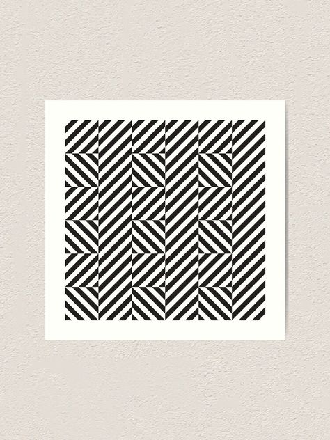 "Parallel black and white diagonal lines, op art pattern" Art Print by kallyfactory | Redbubble Diagonal Pattern Design, Line Elements Of Design, Dot Line Art, Simple Line Designs Pattern, Graphic Patterns Black And White, Parallel Lines Art, Diagonal Lines Art, Diagonal Drawing, Diagonal Lines Art Design