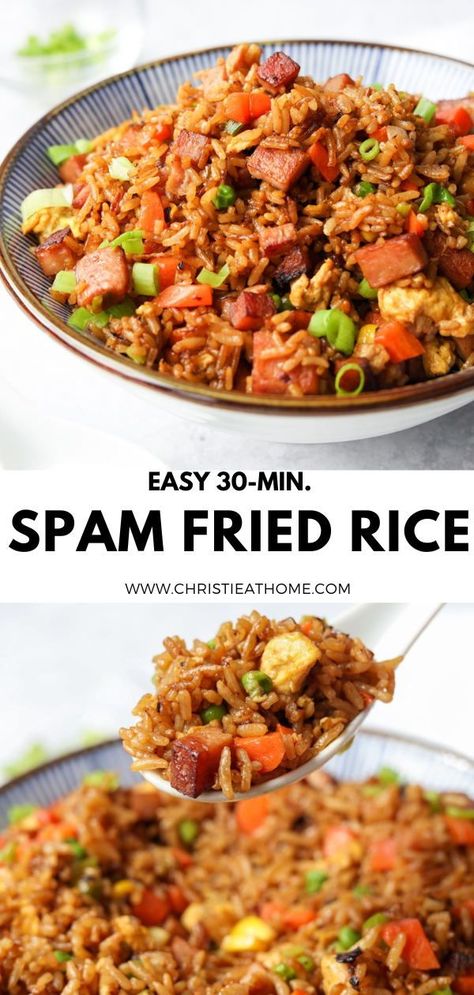 Spam Fried Rice Recipe, Spam Recipes Dinners, Using Leftover Rice, Garlic Corn, Hawaiian Fried Rice, Fried Spam, Spam Fried Rice, Staple Recipes, Spam Recipes